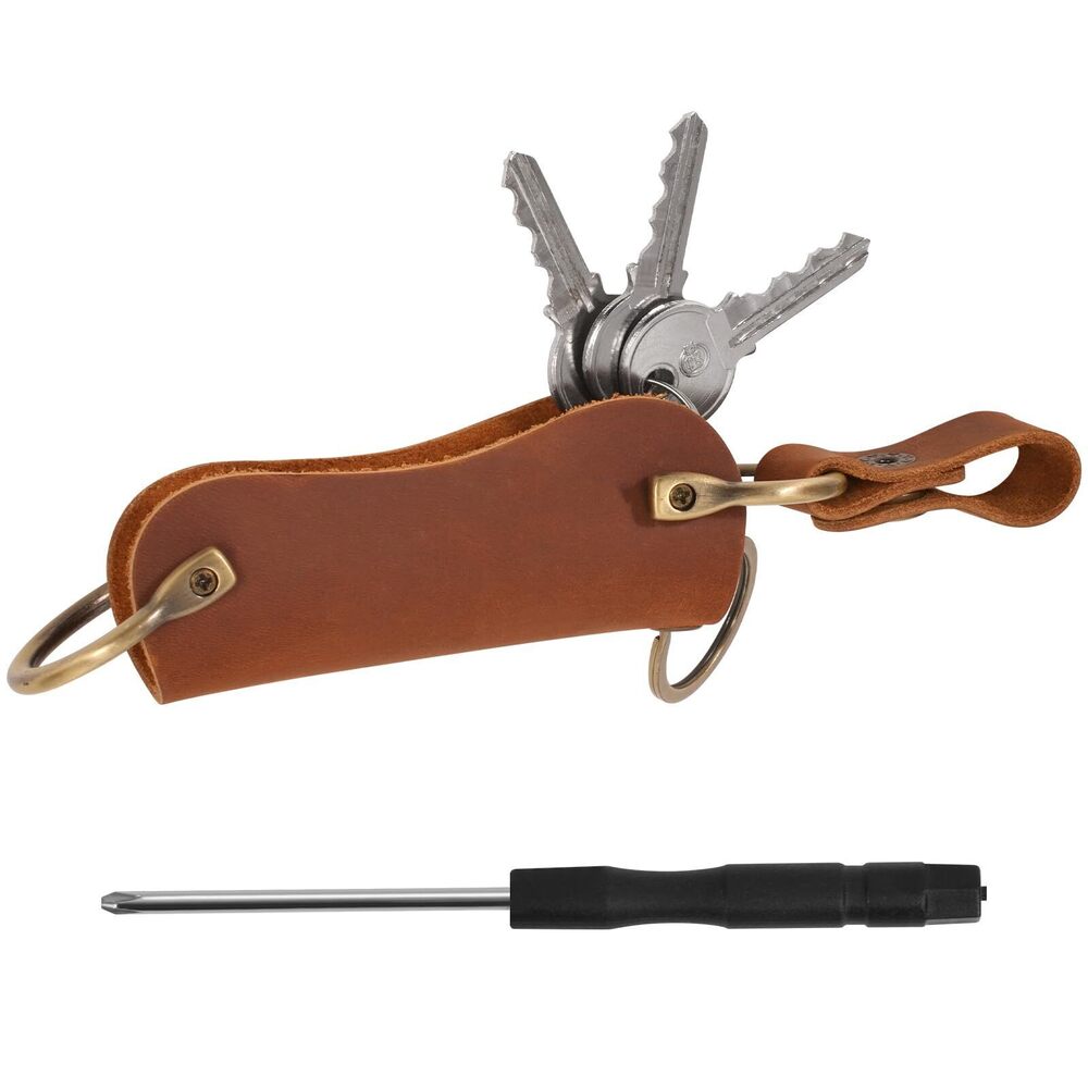 5729 Handmade Leather Key Sleeve Vintage Key Cover, Protective Key Case